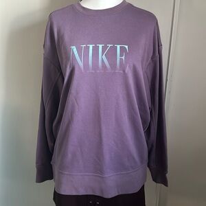 New Nike Dri-Fit Get Fit Logo Graphic Oversized Training Pullover Sweatshirt